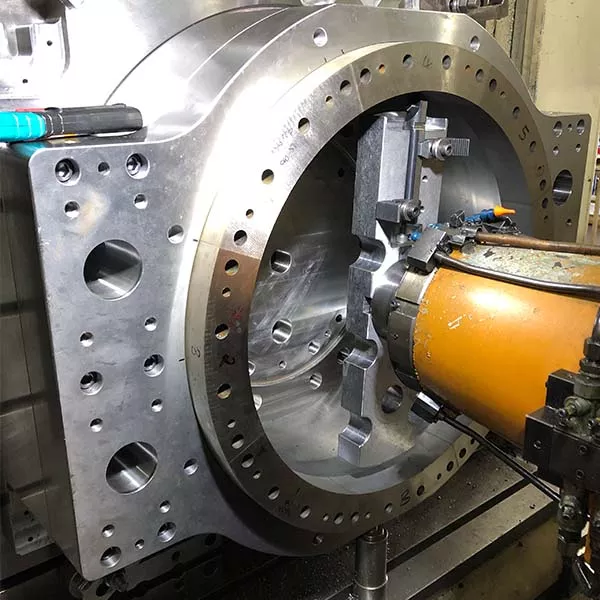 Precision boring of a large industrial component